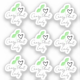 Crazy Pflanze Lady Leaf Heart Script Aufkleber