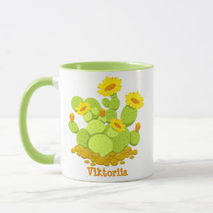 Crazy Pflanze Lady Niedlich Cactus Blooming Indivi Tasse