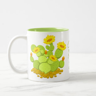 Crazy Pflanze Lady Niedlich Cartoon Cactus Zweifarbige Tasse