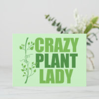 Crazy Pflanze Lady Niedlich Green Botanist Card