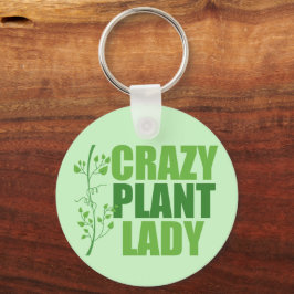 Crazy Pflanze Lady Niedlich Green Botanist Schlüsselanhänger