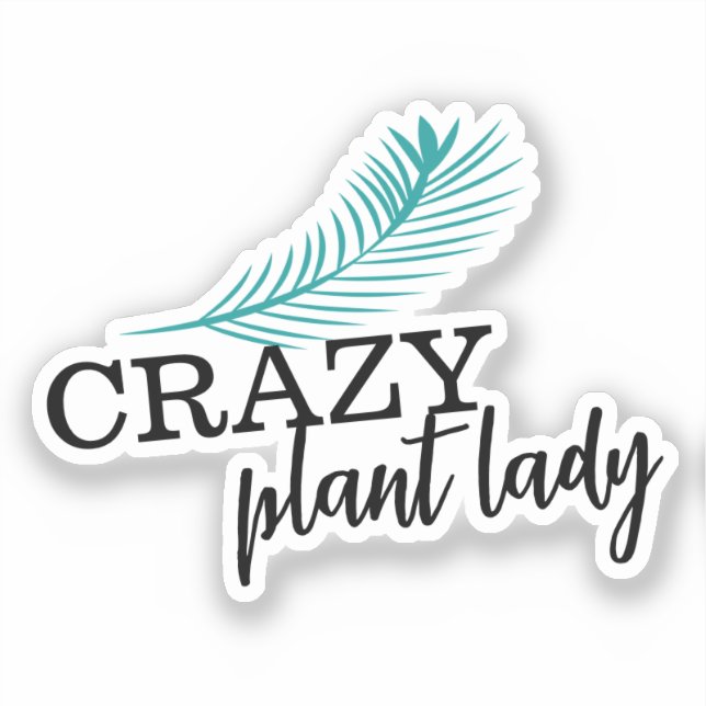 Crazy Pflanze Lady Palm Tree Leaf Aufkleber (Vorderseite)