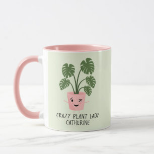 Crazy Pflanze Lady Pflanze Lover Personalisiert Tasse