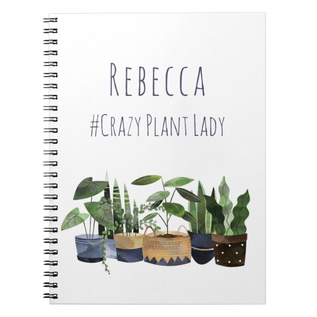 Crazy Pflanze Lady Pot Pflanze |Cactus Garden Note Notizblock (Vorderseite)
