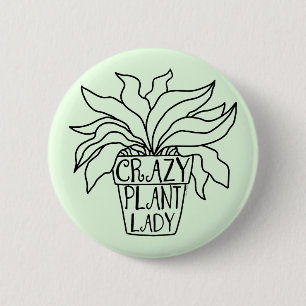 Crazy Pflanze Lady Potted Housepflanze Button