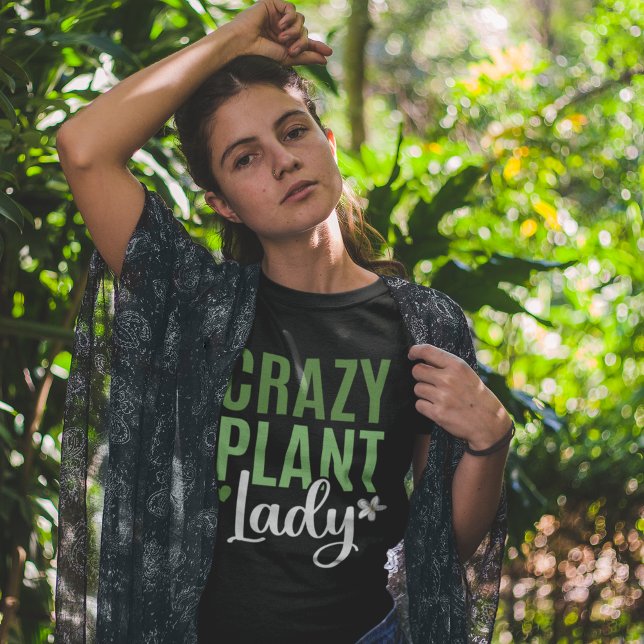 Crazy Pflanze Lady T-Shirt (Von Creator hochgeladen)