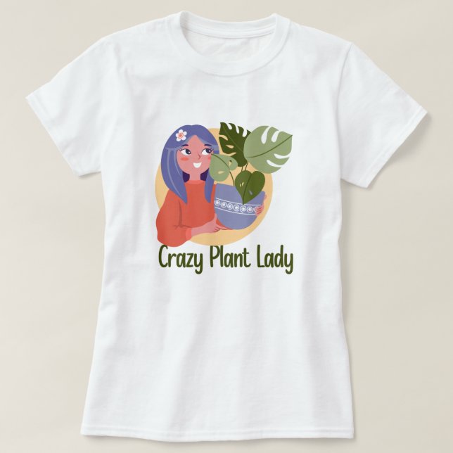Crazy Pflanze Lady T - Shirt (Design vorne)