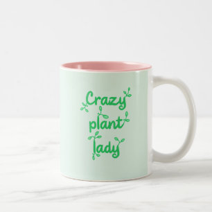 Crazy Pflanze Lady Tasse - Grün auf Pastel Green