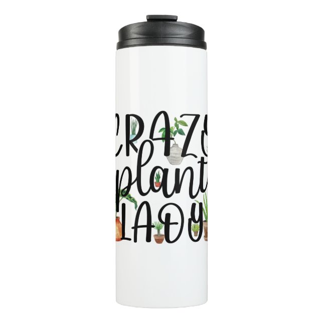 Crazy Pflanze Lady Thermal Tumbler Thermosbecher (Vorderseite)