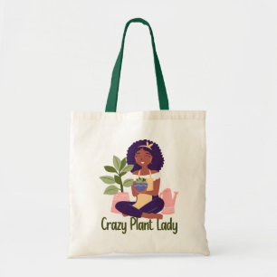 Crazy Pflanze Lady Tote Bag Tragetasche