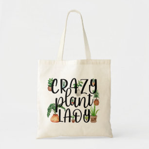 Crazy Pflanze Lady Tote Bag Tragetasche