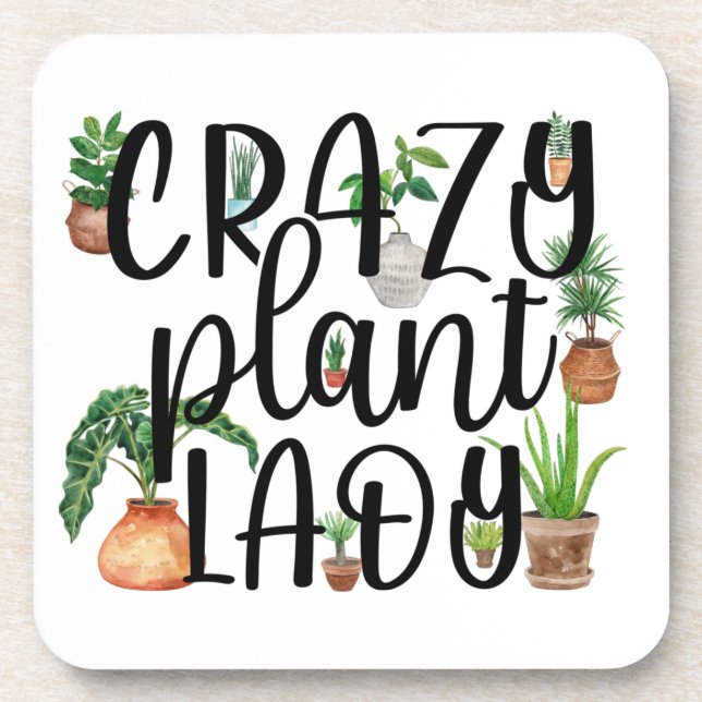 Crazy Pflanze Lady Untersetzer Set (Vorderseite)