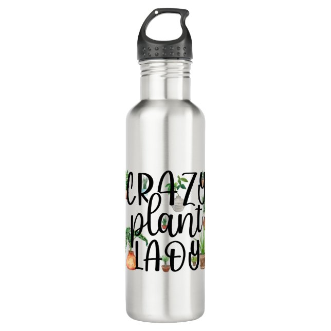 Crazy Pflanze Lady Water Flasche Stainless Steel  Edelstahlflasche (Vorderseite)