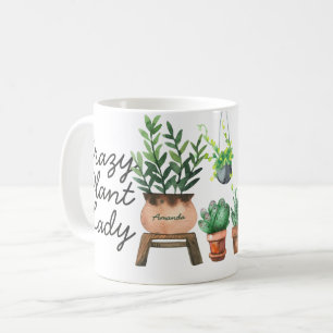 Crazy Pflanze Lady Watercolor Pflanze Kaffeetasse