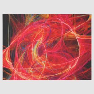 CRAZY PHOTON Abstrakte, rot-gelbe Fraktale, Wirbel Seidenpapier