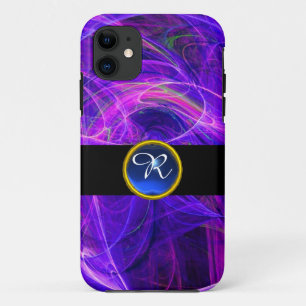 CRAZY PHOTON BLUE SAPPHIRE GEM STONE MONOGRAM Case-Mate iPhone HÜLLE