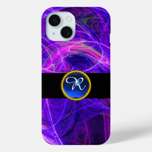 CRAZY PHOTON BLUE SAPPHIRE GEM STONE MONOGRAM Case-Mate iPhone HÜLLE