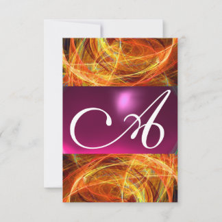 CRAZY PHOTON MONOGRAM Schwarz-Rosa uAwg Einladung