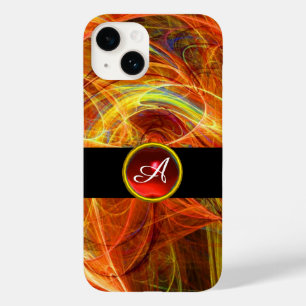 CRAZY PHOTON RED RUBY GEMSTONE MONOGRAM Yellow Case-Mate iPhone Hülle