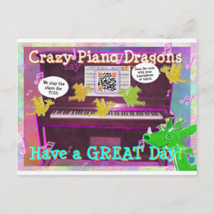 Crazy Piano Dragons sagen "Haben Sie einen großen Postkarte