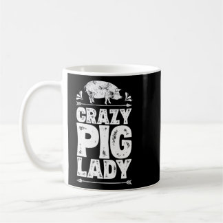 Crazy Pig Lady Bauer Farm Animal Women Girls Kaffeetasse