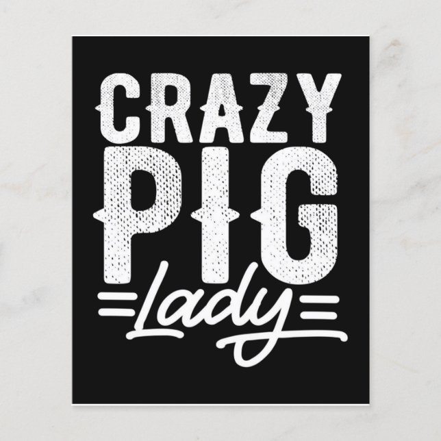 Crazy Pig | Lady Farms | Geschenk für Studenten Flyer (Vorne)