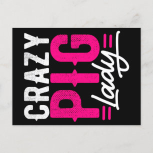 Crazy Pig   Lady Farms   Niedliches Geschenk Feiertagspostkarte