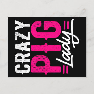Crazy Pig | Lady Farms | Niedliches Geschenk Feiertagspostkarte