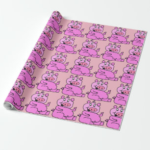 Crazy Pig Lady Geschenkpapier