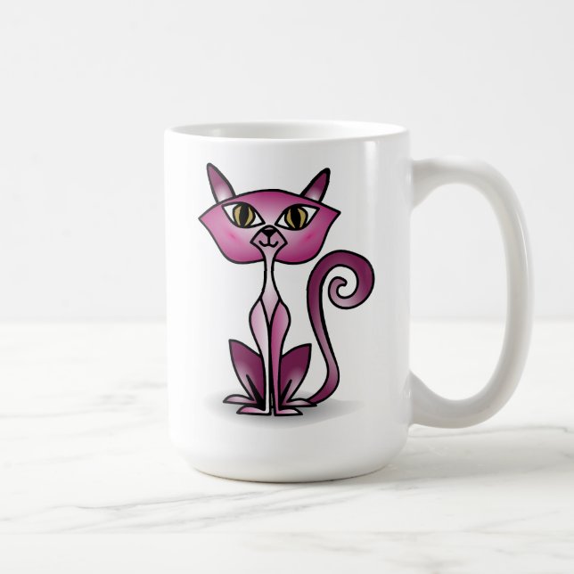 Crazy Pink Cat Classic Tasse (Rechts)