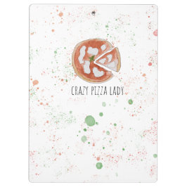 Crazy Pizza Lady Klemmbrett