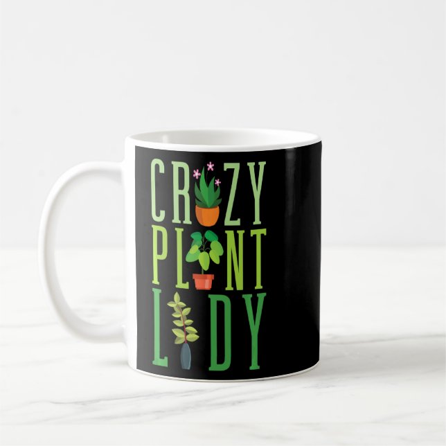 Crazy Plant Lady Funny Gardening Botanical Kaffeetasse (Links)