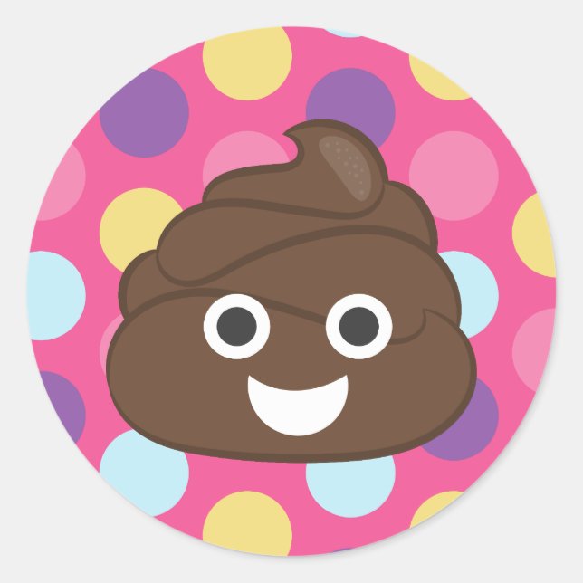 Crazy Polka Dot Poo Emoji Stickers (Vorderseite)