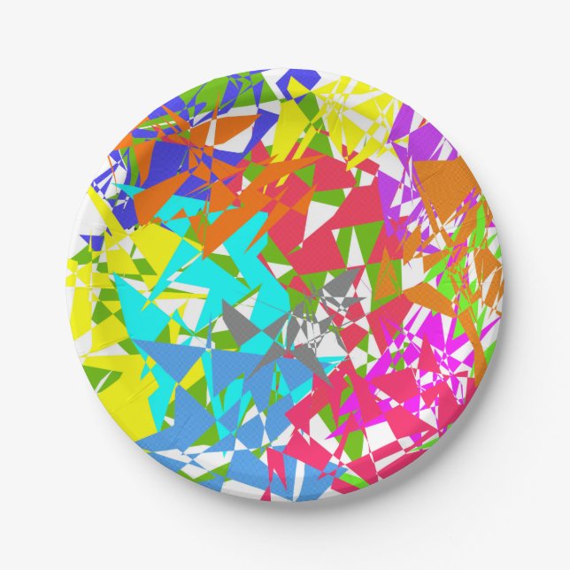 Crazy Polygon Texture Paper Plate Pappteller (Vorderseite)