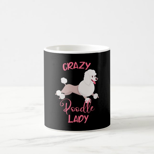 Crazy Poodle Lady Funny Dog Mama Women Kaffeetasse (Mittel)