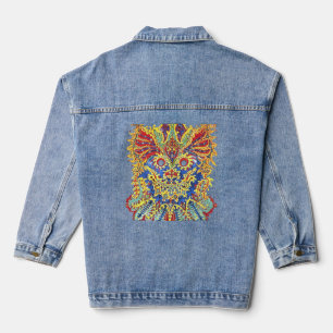 Crazy Psychedelic Cats Eyes Louis Wain T - Shirt Jeansjacke