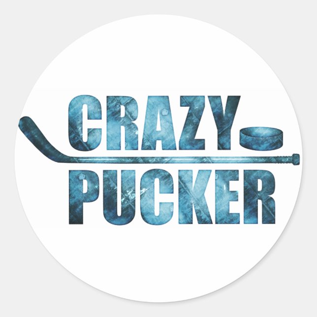 Crazy Pucker (Hockey) Runder Aufkleber (Vorderseite)