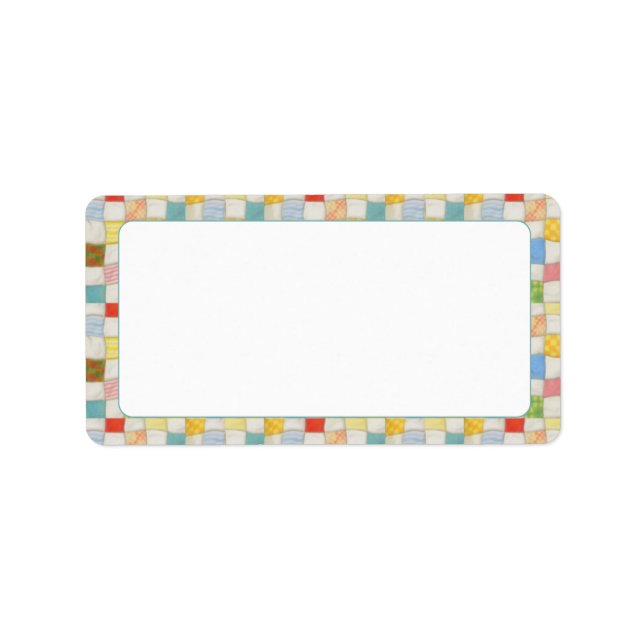 CRAZY QUILT 1,25"x2,375"-Etiketten Adressaufkleber (Vorne)