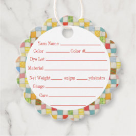 CRAZY QUILT 2" Scalloped Round Yarn Tags Geschenkanhänger