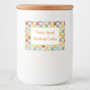 CRAZY QUILT 2x3 Lebensmittelbehälter-Etikett / Hor Lebensmitteletikett