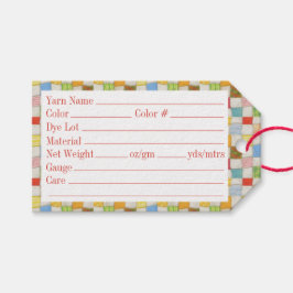 CRAZY QUILT 3.5"x2" Garnmarken Geschenkanhänger