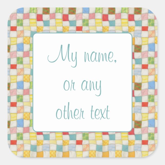 CRAZY QUILT 3" Quadrat Matte Stickers (Vorderseite)
