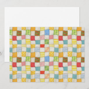 CRAZY QUILT 5.5x7.5 Flache Karte / Querformat