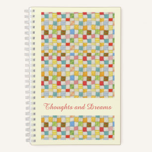 CRAZY QUILT 5.5x8.5 SpiralNotebook - Gelb Notizbuch