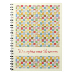 CRAZY QUILT 6.5x8.75 Notebook + Text gelb Notizblock