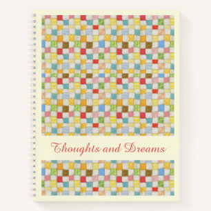 CRAZY QUILT 8.5x11 Notebook + Text gelb Notizbuch