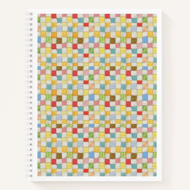 CRAZY QUILT 8.5x11 Spiral-Notebook Notizbuch (Vorderseite)