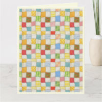CRAZY QUILT Big Danke Karte / Creme