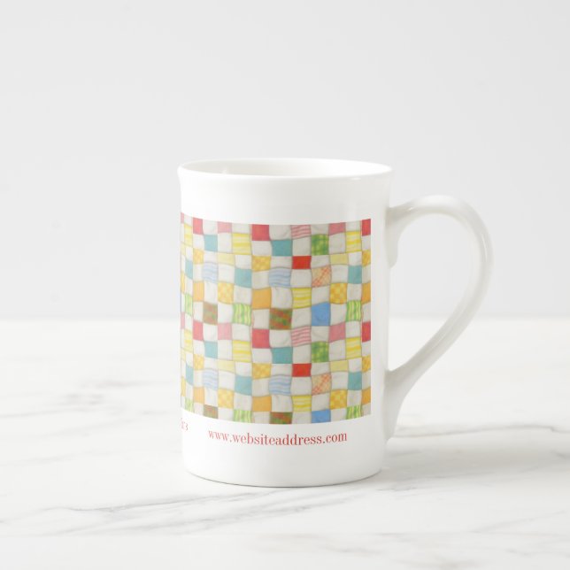 CRAZY QUILT Business-ID Knochen-China-Tasse Prozellantasse (Rechts)