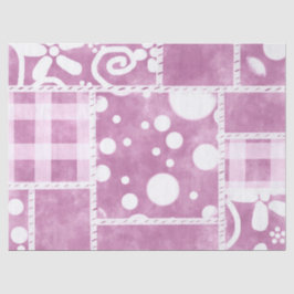 Crazy Quilt Dusty Pink floral Muster Decoupage Seidenpapier
